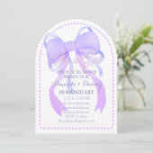 Lila Babydusche Einladung (Stehend Vorderseite)