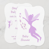 Lila Babydusche Einladung (Vorne/Hinten)