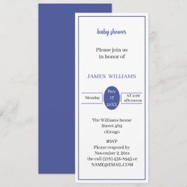 Lila Babydusche mit individueller, einfacher und l Einladung