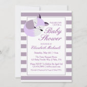 Lila Babyduschfuchs Einladung (Vorderseite)