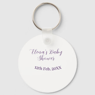 Lila Babyparty Name Datum stilvoll elegantsimple Schlüsselanhänger