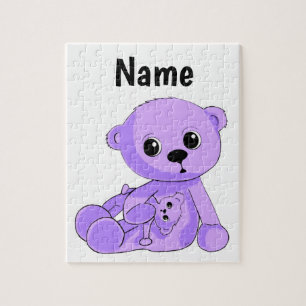 Lila Babyteddy-Bärn-Puzzlespiel personifizieren Puzzle