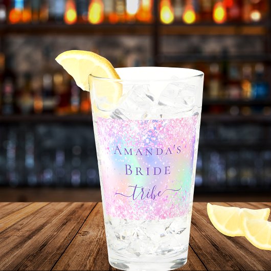 Lila Bachelorette-Stamm der Holografie Glas
