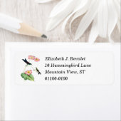 Lila Backed Hummingbird-Rücksendeadressen-Aufklebe (Insitu)