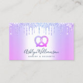 Lila Bäckerei Konditorei Koch Catering Glitzer Tro Visitenkarte (Vorderseite)