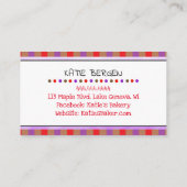 Lila Bäckerei | Niedliche Molkenkuchen Visitenkarte (Rückseite)