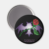 Lila Bad mit Rose Magnet (Vorderseite/Rückseite)