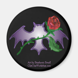 Lila Bad mit Rose Magnet