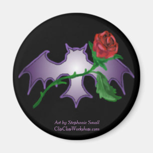 Lila Bad mit Rose Magnet