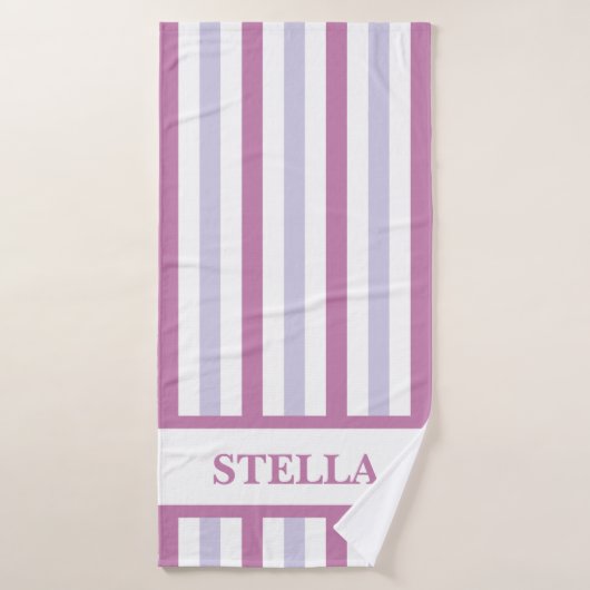 Lila Badetuch mit Individuelle Name Badehandtuch (Badehandtuch)