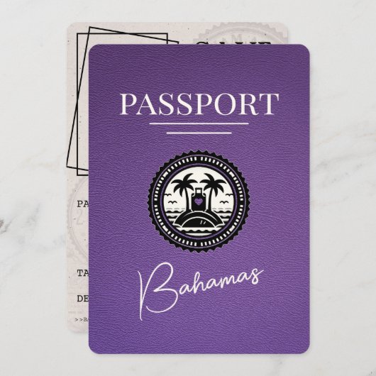 Lila Bahamas-Pass Save the Date (Vorne/Hinten)