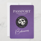 Lila Bahamas-Passport-Einladung Einladung (Rückseite)