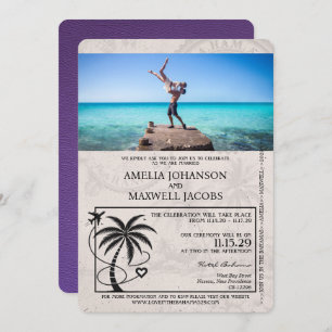 Lila Bahamas-Passport-Einladung Einladung