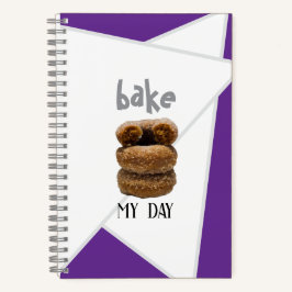 Lila Bake My Day Spiral Notebook Notizblock