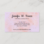 Lila Baker Konditorei Wasserfarbe Erdbeere Cupcake Visitenkarte (Rückseite)