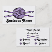 Lila Ball des Garns (Strick u. Häkelarbeit) Visitenkarte (Vorne/Hinten)