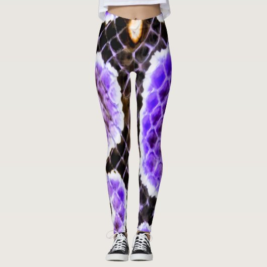 Lila Ball Python Leggings – Exotische Reptilien (Vorderseite)