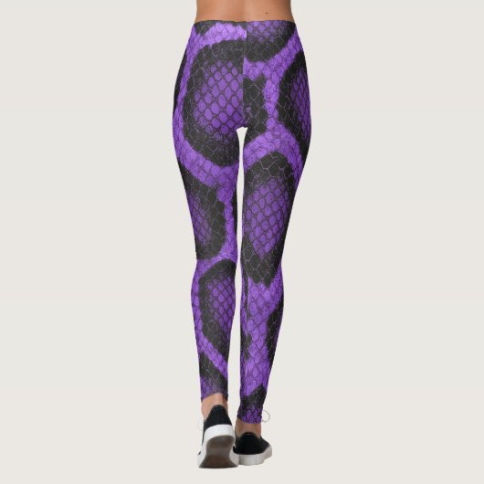 Lila Ball Python Leggings Stil 2 (Rückseite)