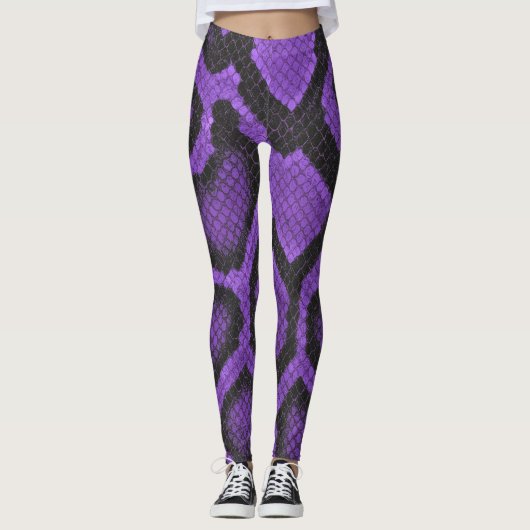 Lila Ball Python Leggings Stil 2 (Vorderseite)