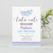 Lila Ballerina Einladung (Stehend Vorderseite)