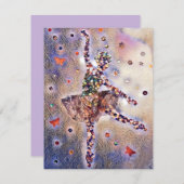 Lila Ballerina Niedliche Tanzschule für Kultur RSVP Karte (Vorne/Hinten)