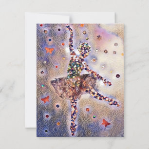 Lila Ballerina Niedliche Tanzschule für Kultur RSVP Karte