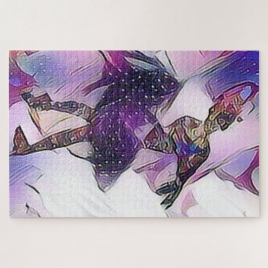 Lila Ballerina Originale Kunstgiesserei Puzzle (Horizontal)