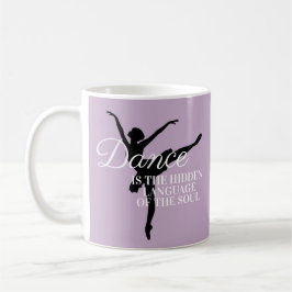 Lila Ballerina-Silhouette-Zitat Kaffeetasse