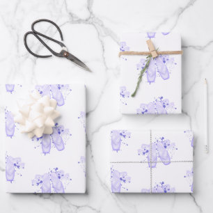 Lila Ballett Geburtstag Pointe Shoes Geschenkpapier Set