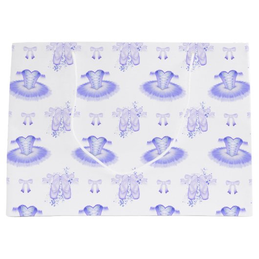 Lila Ballett Geburtstag Tutu & Pointe Schuhe Große Geschenktüte (Vorderseite)