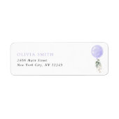 Lila Ballon, Eukalyptus, Grünpflanzen, Babydusche (Vorne)