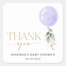 Lila Ballon, Eukalyptus, Grünpflanzen, Babydusche