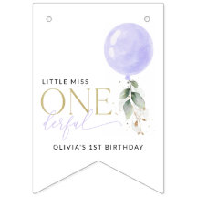 Lila Ballon, Grün, Foliage, erster Geburtstag