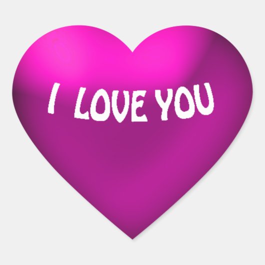 Lila Balloon Style Heart Sticker (Vorderseite)