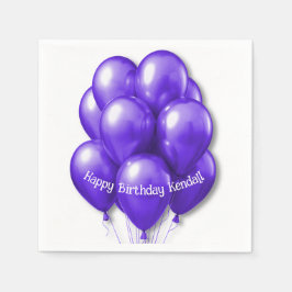 Lila Balloons Geburtstagsparty Napkins Serviette