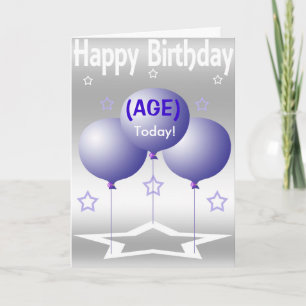 Lila Balloons und Sterne Karte