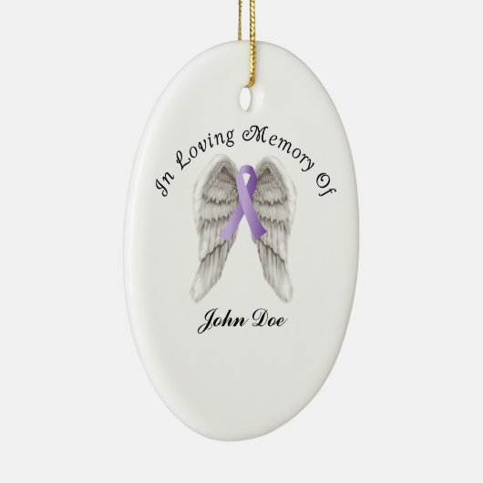 Lila Band aller Krebs im Gedächtnis Keramikornament (Rechts)
