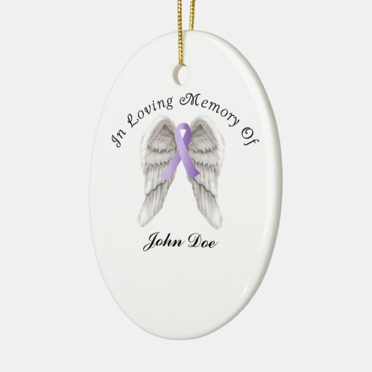Lila Band aller Krebs im Gedächtnis Keramikornament (Links)