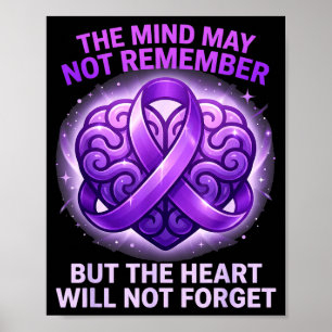 Lila Band Alzheimer Krankheit die Gedanken können Poster