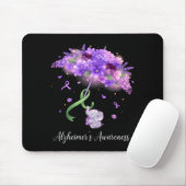Lila Band Blumen Schirm Alzheimer Mousepad (Mit Mouse)