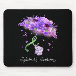 Lila Band Blumen Schirm Alzheimer Mousepad