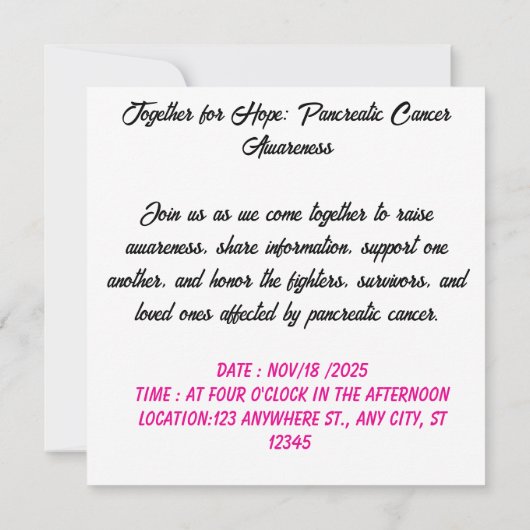 Lila Band der Liebe Einladung (Rückseite)