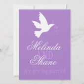 Lila Band der White Taube Einladung (Vorderseite)