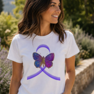 Lila Band gegen Häusliche Gewalt Awareness T-Shirt