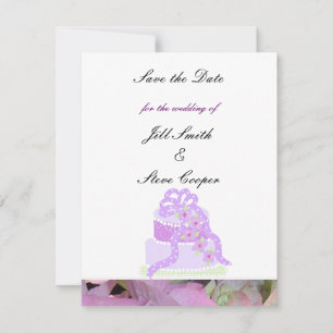 Lila Band Hochzeitstorte Save the Date