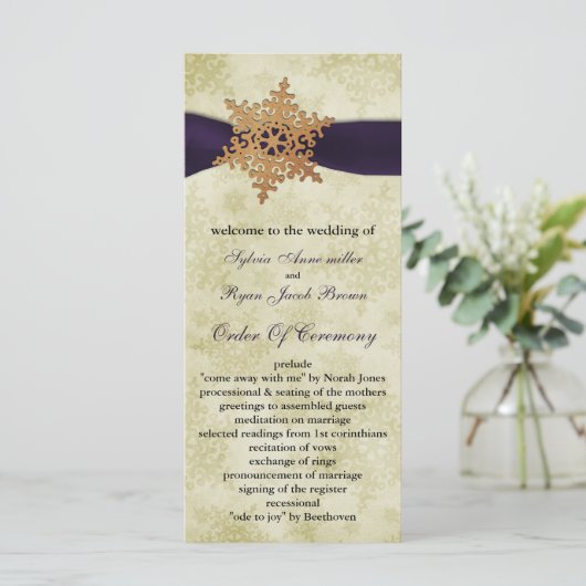 lila Band, rustikale Schneeflocke Programm (Stehend Vorderseite)