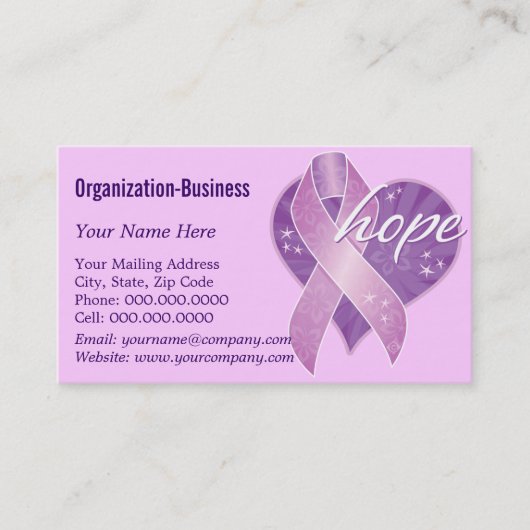 lila Bändchen Visitenkarte (Vorderseite)