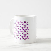 Lila Bandmuster Kaffeetasse (Vorderseite Links)