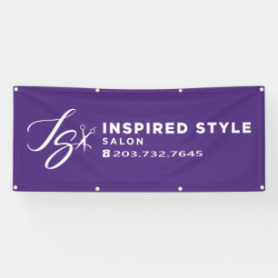 Lila Banner für den Inpired Style Salon