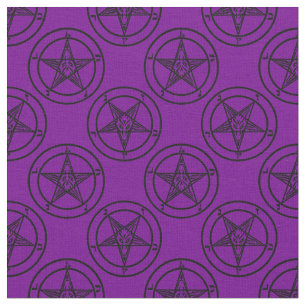 lila Baphomet Pentagramm Halloween Stoff